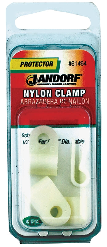 Jandorf 61464 Cable Clamp, 3/16 in Max Bundle Dia, 1/2 in W, Nylon, Natural