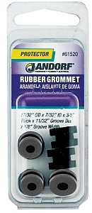 Jandorf 61520 Grommet, 7/32 in ID, 17/32 in OD, Rubber, Black, 3/8 in Thick Panel