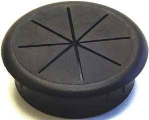 Jandorf 61609 Desk Grommet, 2-3/8 in Dia Cable, Polypropylene/Santoprene, Black