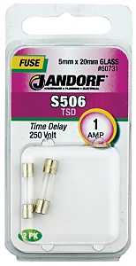 Jandorf 60731 Series Time Delay Fuse, 0.007 Ohm, 1 A, 250 V, 35 A Interrupt, Glass Body