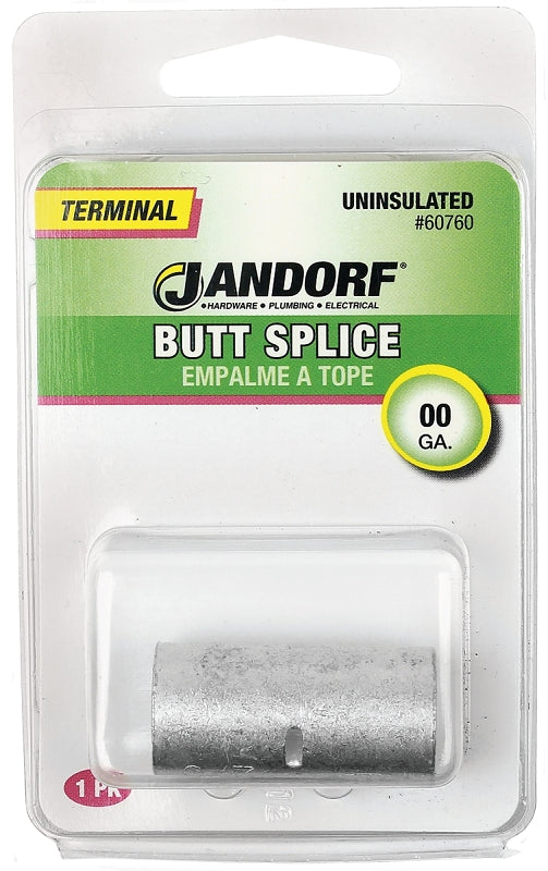 JANDORF 60760 High-Temperature Butt Splice Connector, 1/0 AWG Wire, Copper Contact, Red