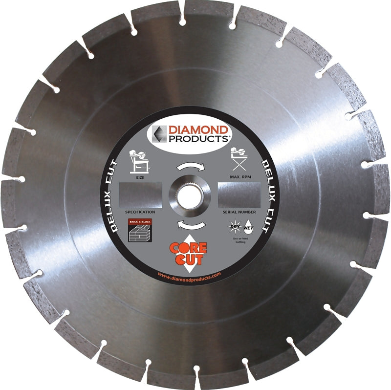 Diamond Products 22856 Circular Saw Blade, 10 in Dia, 1 in Arbor, Diamond Cutting Edge