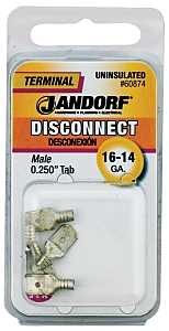 Jandorf 60874 Disconnect Terminal, Copper Contact, Tin, 5/PK