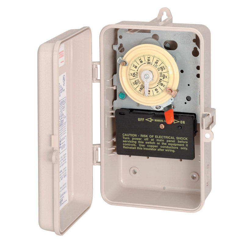 Intermatic Indoor and Outdoor Mechanical Timer Switch 277 V Cream