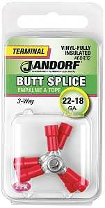 Jandorf 60847 Spade Terminal, 600 V, 12 to 10 AWG Wire, 1/4 in Stud, Vinyl Insulation, Copper Contact, Yellow