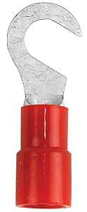 Jandorf 60974 Ring Terminal, 22 to 18 AWG Wire, #10 Stud, Vinyl Insulation, Copper Contact, Red