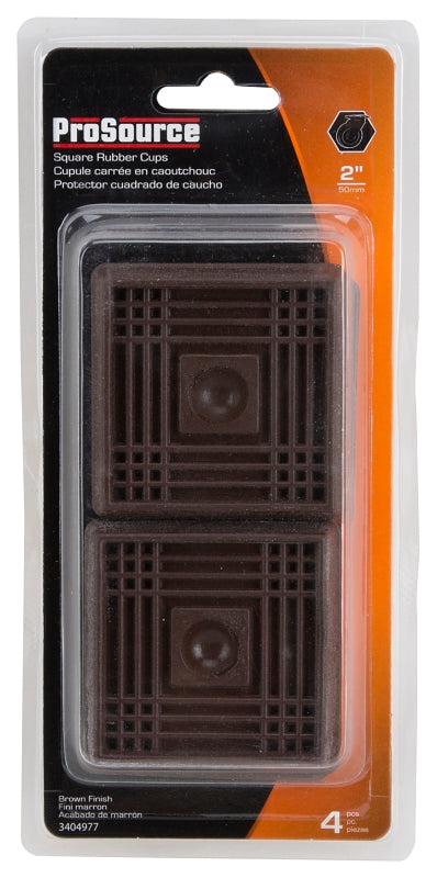 ProSource FE-S711-PS Caster Furniture Glide, Rubber, Brown, Brown, 2-1/2 x 2-1/2 x 15/32 in Dimensions
