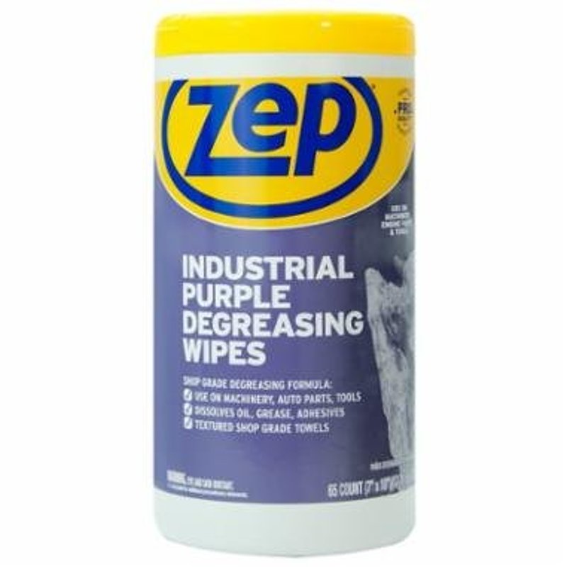 Zep ZUINDPRPL65 Heavy-Duty Degreasing Wipes, Ether-Like, Pack of 4