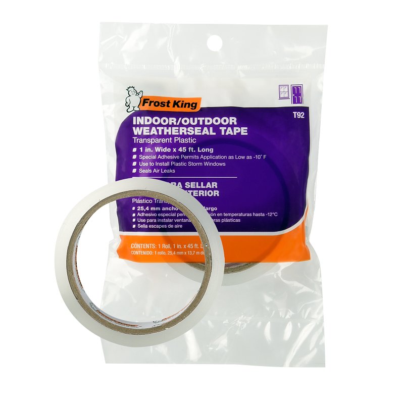 Frost King T96H Tape, 2 in W, 100 ft L, Plastic, Clear