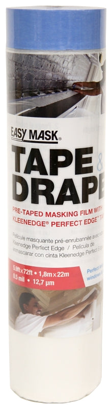 Trimaco EasyMask 949660 Masking Film, 72 ft L, 5.9 ft W, Clear
