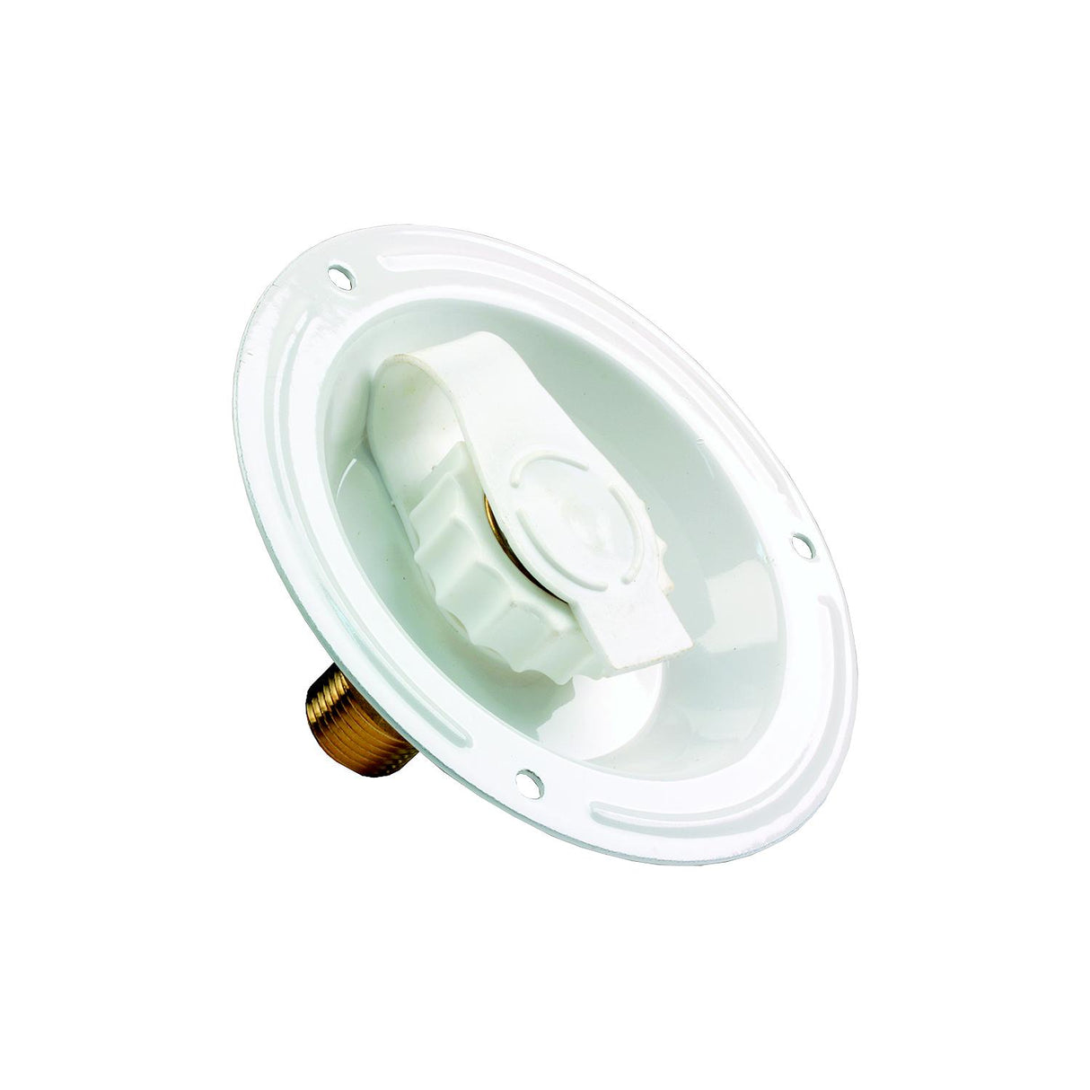 JR Products 62125 RV City Water Dish with White Metal Finish