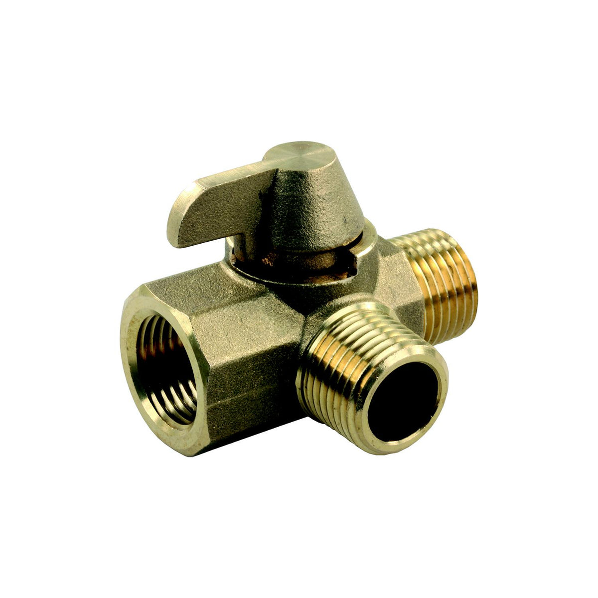 JR Products 62245 3 Way Brass 1/2″ MPT x 1/2″ MPT x 1/2″ FPT RV Water Diverter Valve