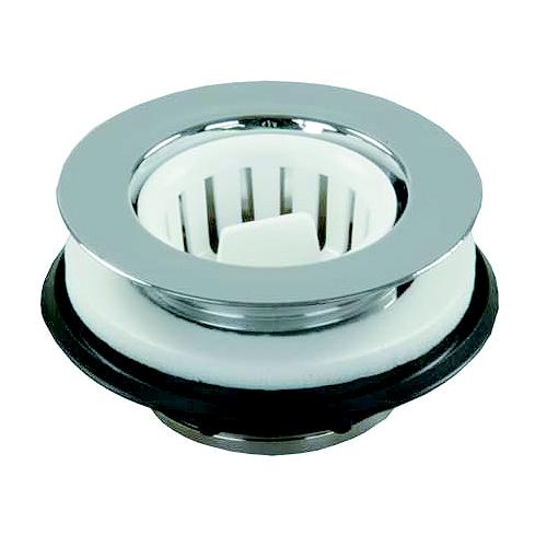 JR Products Strainer w/Threaded Basket, White