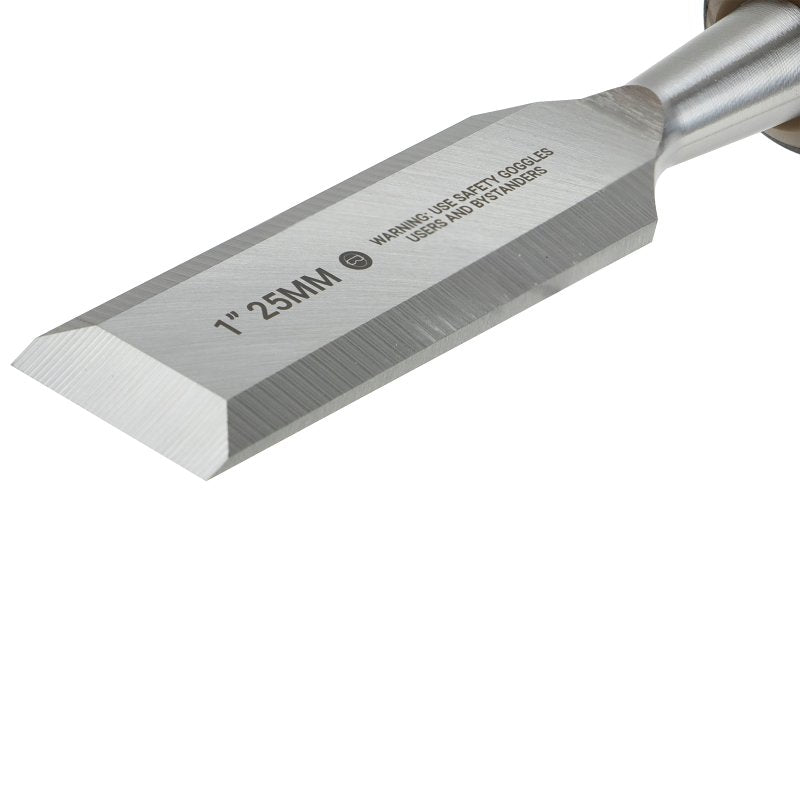 Spec Ops SPEC-C1-1 Bevel Edge Chisel, 1 in Tip, 9-1/8 in OAL, HCS Blade, Shock-Absorbing Handle