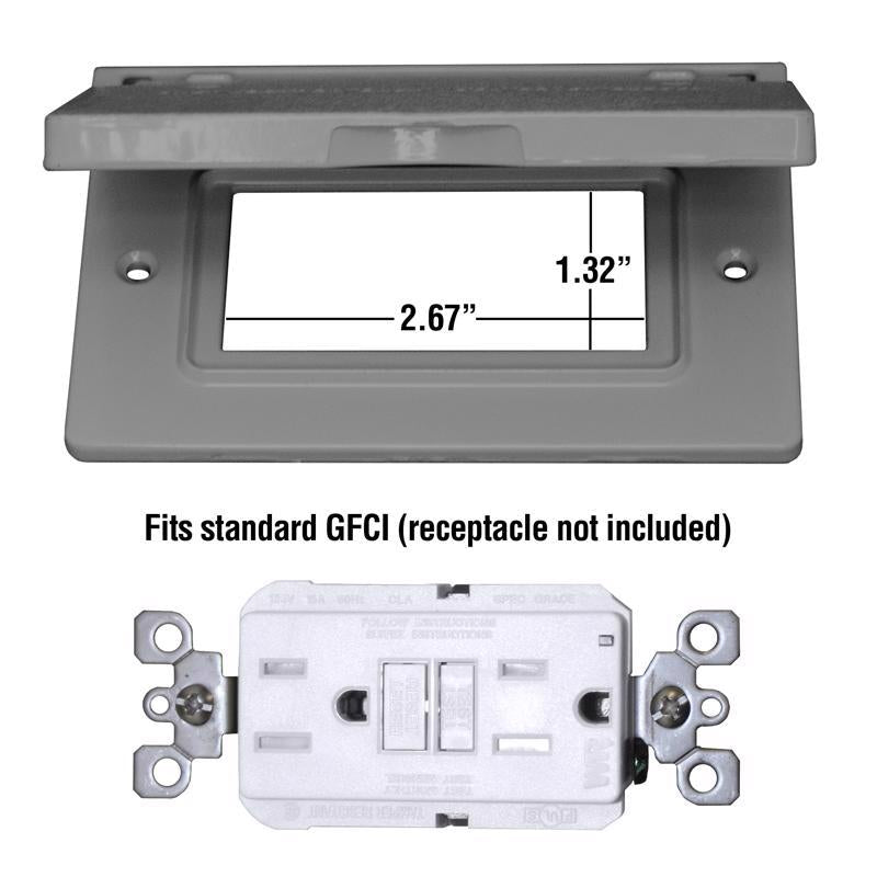 Sigma Engineered Solutions Rectangle Die-Cast Metal 1 gang 2.83 in. H X 4.57 in. W Horizontal GFCI C