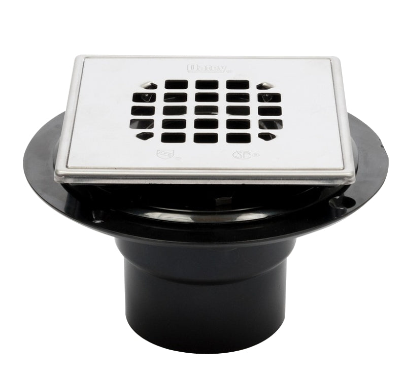 Oatey 130 Series 42265 Shower Drain, ABS, Polished Stainless Steel