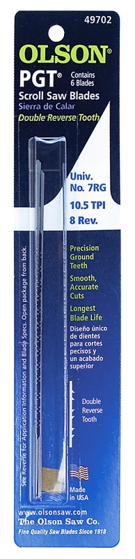 Olson PG49702 Scroll Saw Blade, 0.047 in W, 5 in L