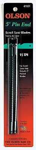 Olson SC41101 Scroll Saw Blade, Regular Teeth, 15 TPI, 0.07 in W, 5 in L