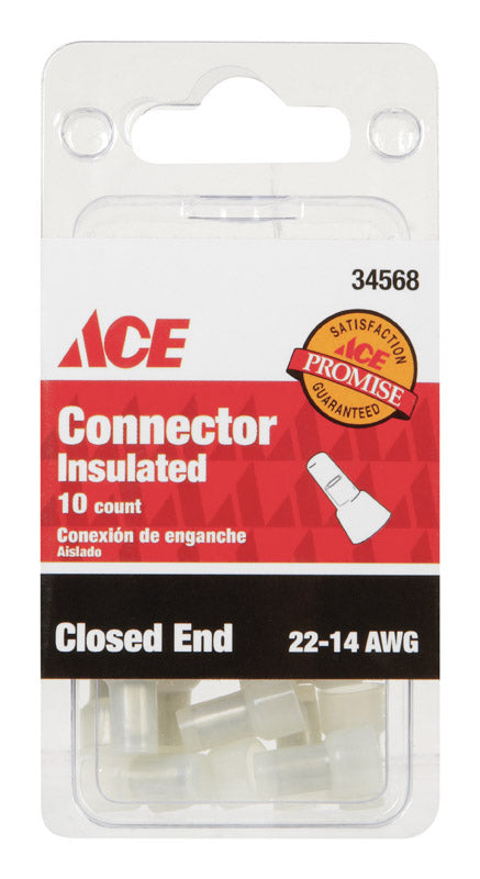 Ace Insulated Wire Closed End Connector Clear 10 pk