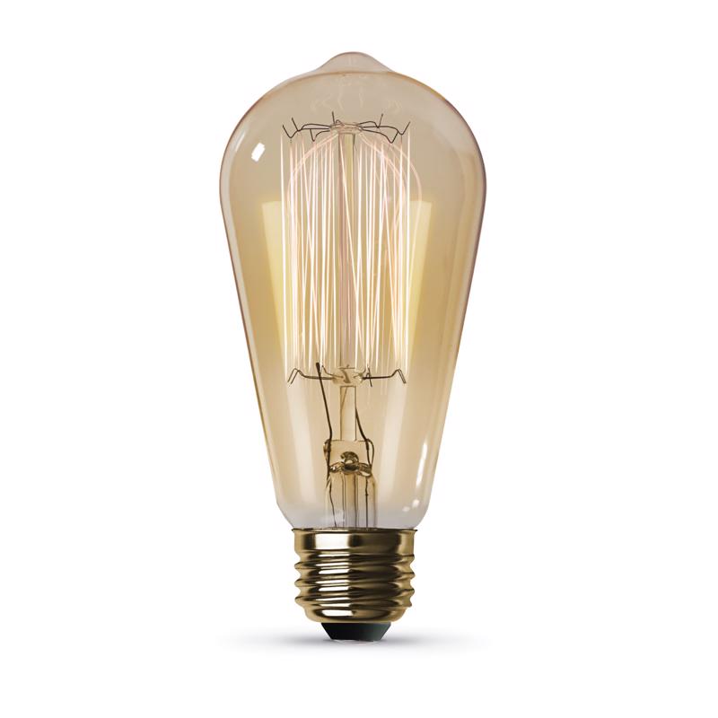Feit The Original 40 W ST19 Vintage Incandescent Bulb E26 (Medium) Soft White 1 pk, Pack of 6