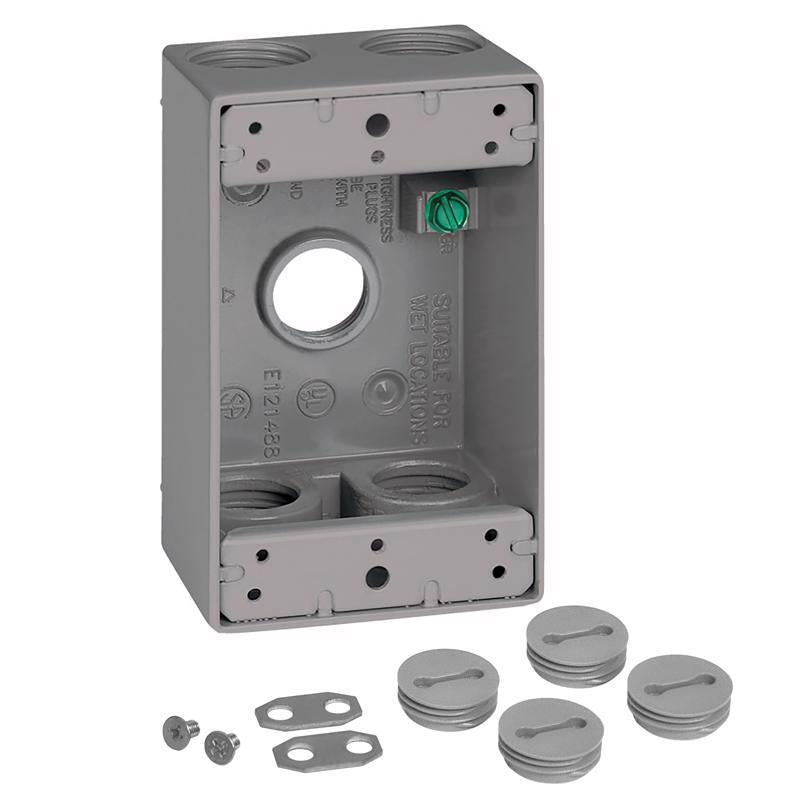 Sigma Engineered Solutions New Work 18.3 cu in Rectangle Metallic 1 gang Weatherproof Box Gray