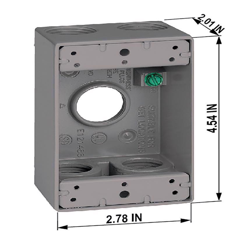 Sigma Engineered Solutions New Work 18.3 cu in Rectangle Metallic 1 gang Weatherproof Box Gray