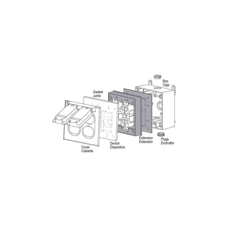 Sigma Engineered Solutions New Work 16 cu in Square Metallic Extension Ring Gray