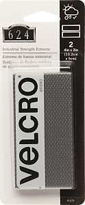 VELCRO Brand 91373 Hook and Loop Fastener, 2 in W, 4 in L, Titanium, 15 lb
