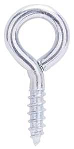 ProSource LR220 Screw Eye, 4 mm Dia Wire, 5 mm Thread, 3/4 in L Thread, 1-9/16 in OAL, 73 lb Working Load, Steel, Zinc, Pack of 20
