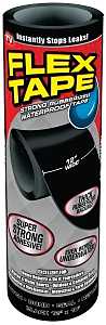 Flex Tape TFSBLKR1210 Tape, 10 ft L, 12 in W, Rubber Backing