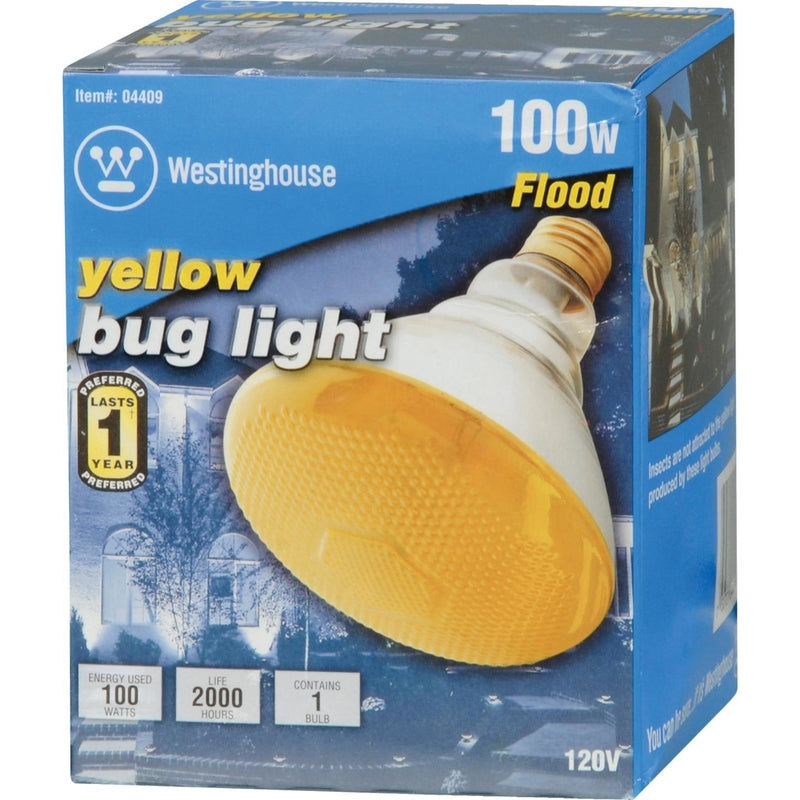 Westinghouse Bug Light 100 W E26 Floodlight Incandescent Bulb E26 (Medium) Yellow 1 pk