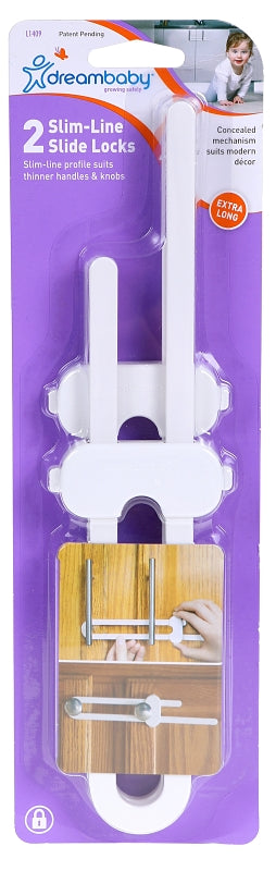 Dreambaby L1409 Slide Lock, Plastic, White