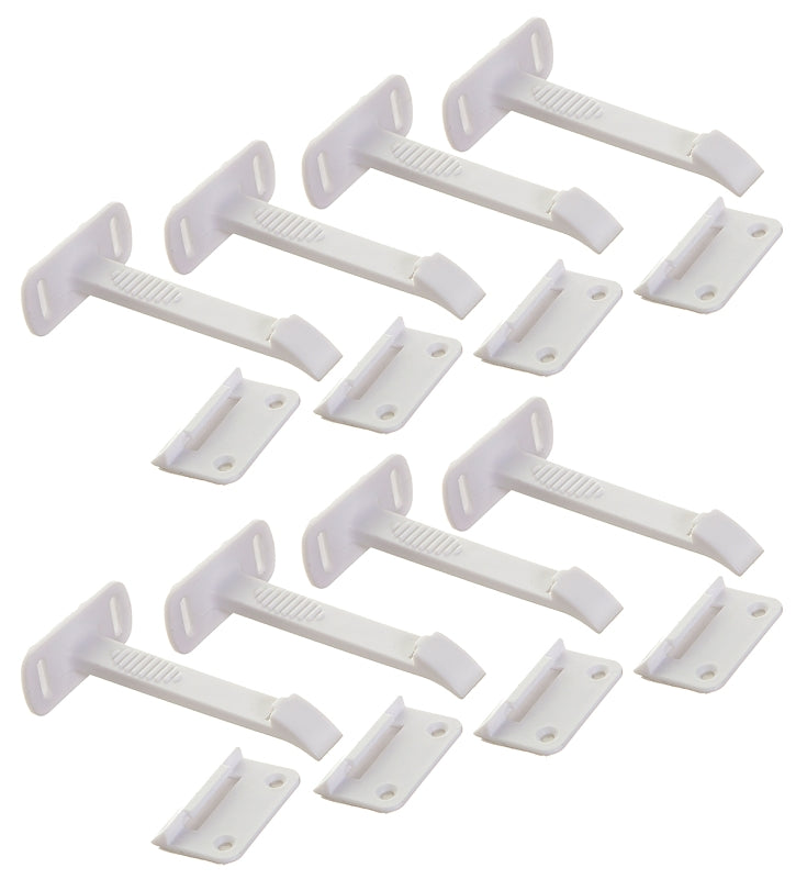 Dreambaby L1415 Safety Latch, 3 in L, 2 in W, Plastic, White, 8/PK