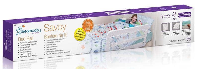 Dreambaby L720 Bed Rail, 43-1/4 in L, 1-1/2 in W, 18 in H, Metal, White
