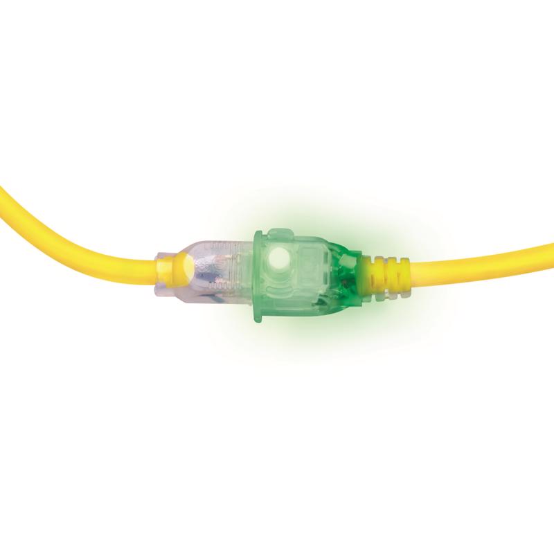 Monster Just Power It Up Outdoor 50 ft. L Yellow Extension Cord 14/3 SJTW