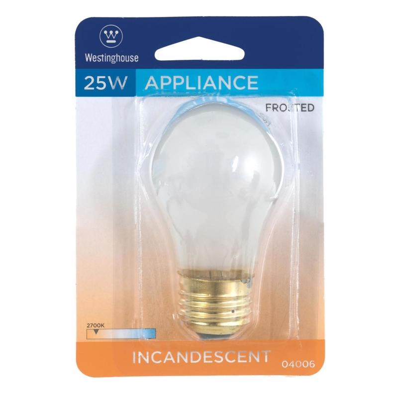Westinghouse 25 W A15 Appliance Incandescent Bulb E26 (Medium) White 1 pk, Pack of 6