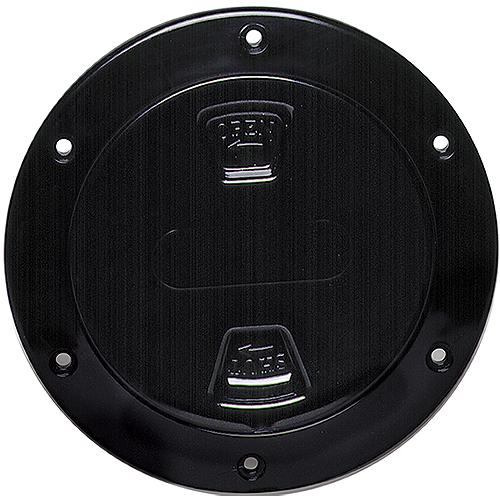 Beckson Screw Out Deck Plate With Standard Trim Ring, Dimple Center