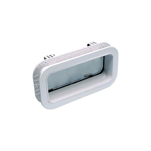 Beckson PO512-WC-10 Self-Drain Opening Port, White w/Clear Lens