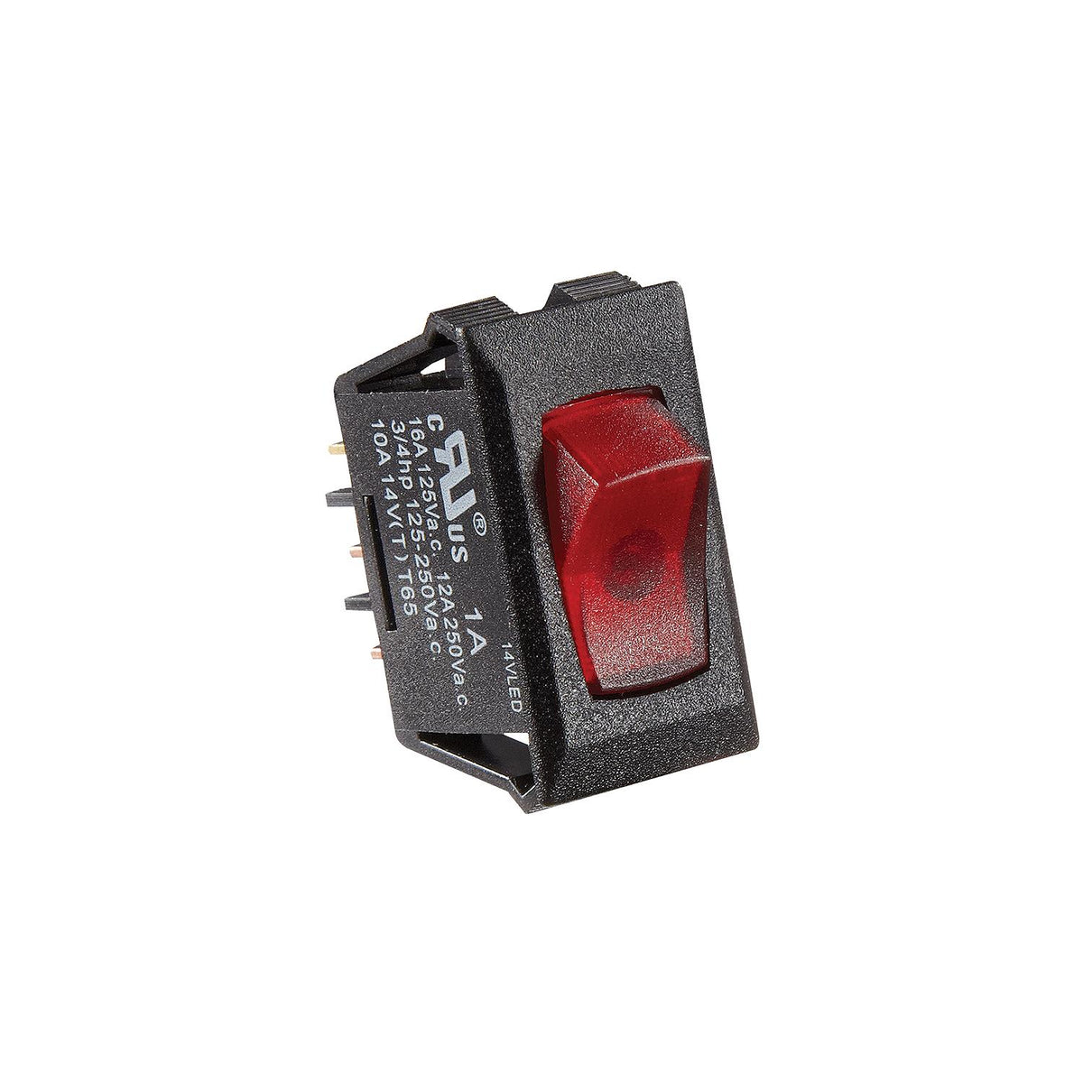 SWITCH-ILL ROCKER 10A BLK W-RD