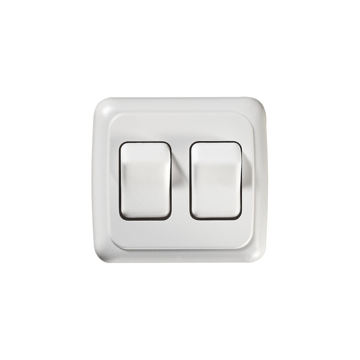 RV Designer S533 White Double On/Off Contoured RV Switch in Plate