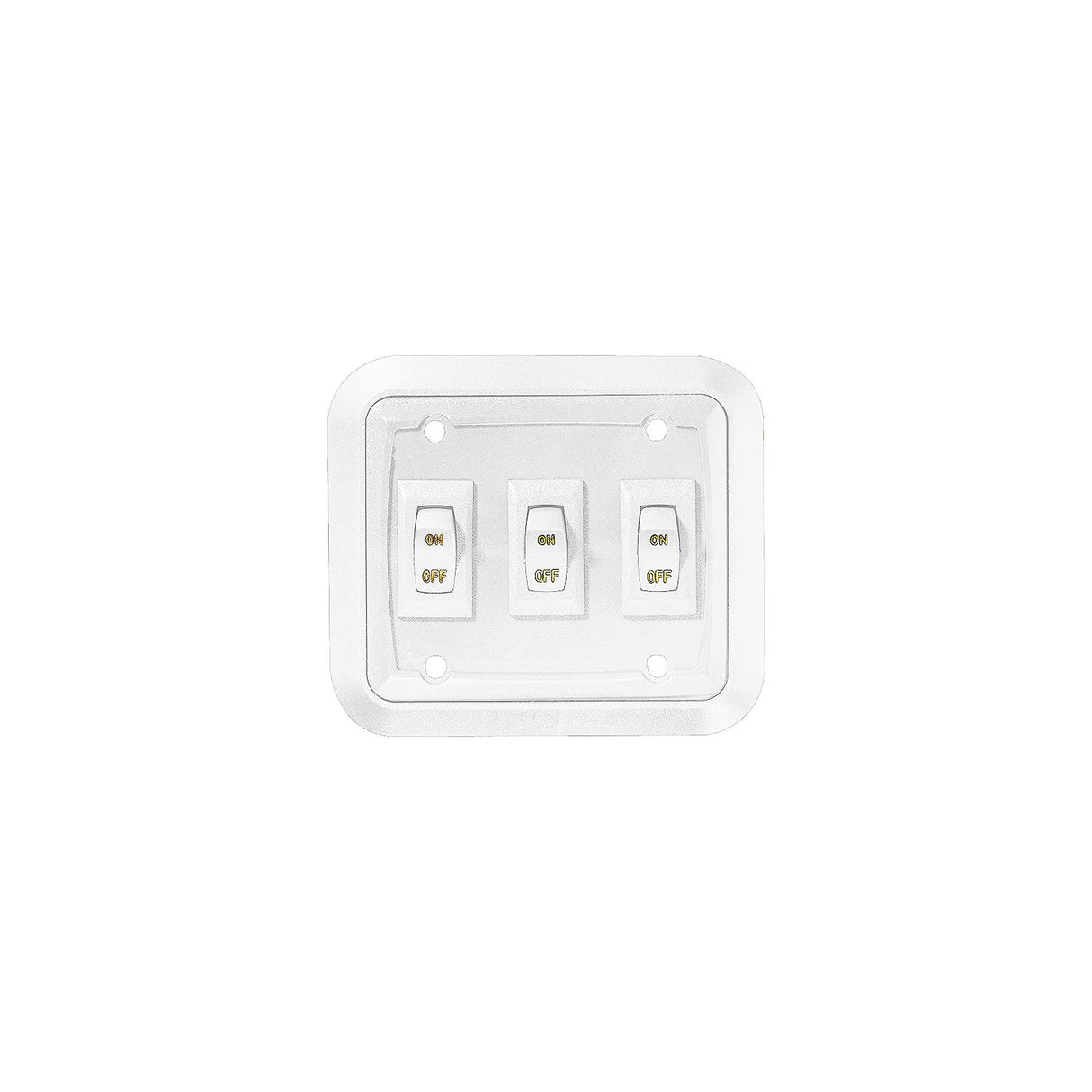 RV Designer S661 DC Triple Wall Switch in Plate, White