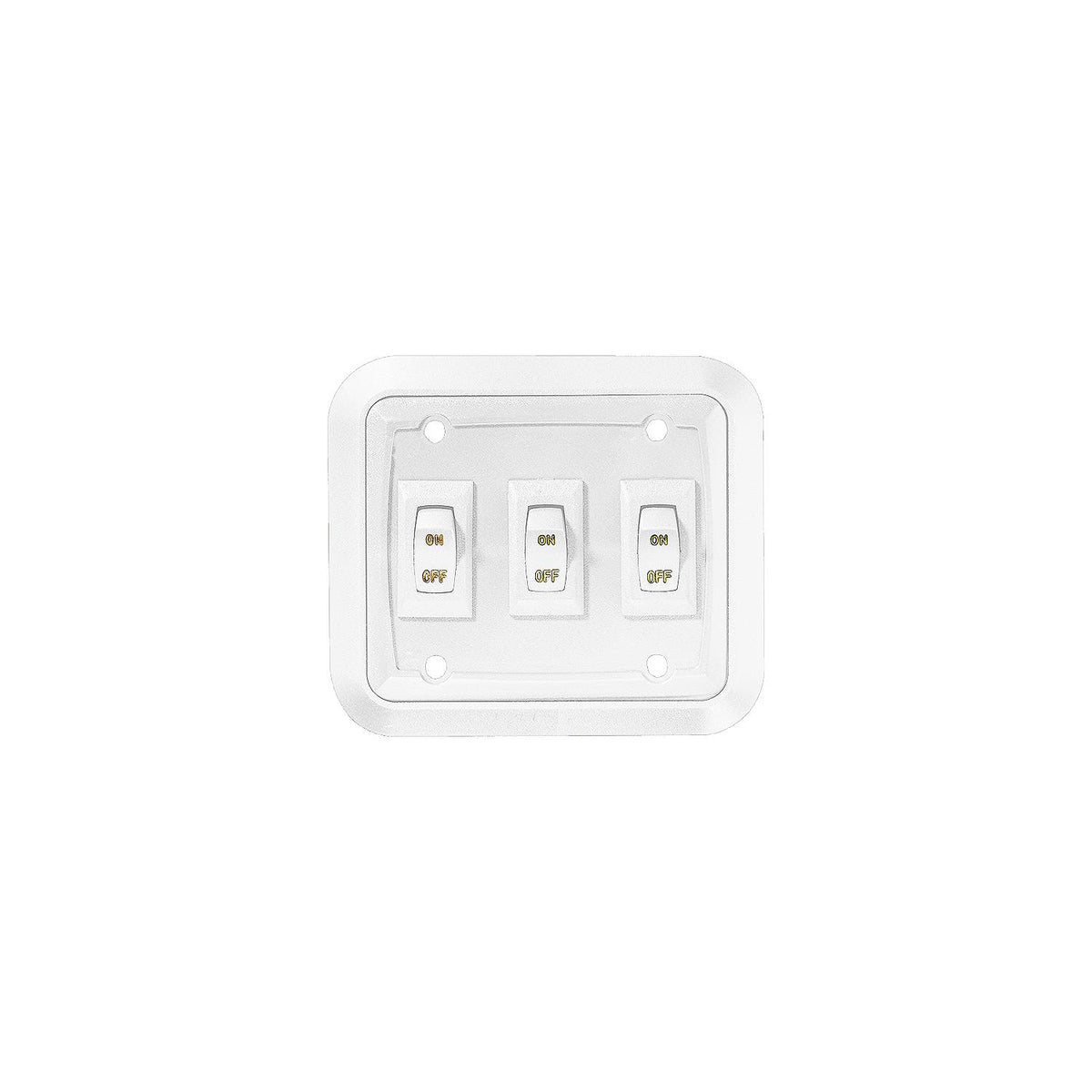 RV Designer S661 DC Triple Wall Switch in Plate, White