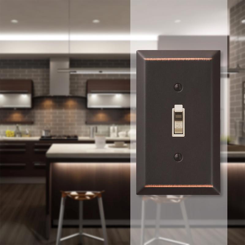 Amerelle Century Aged Bronze 2 gang Stamped Steel Toggle Wall Plate 1 pk