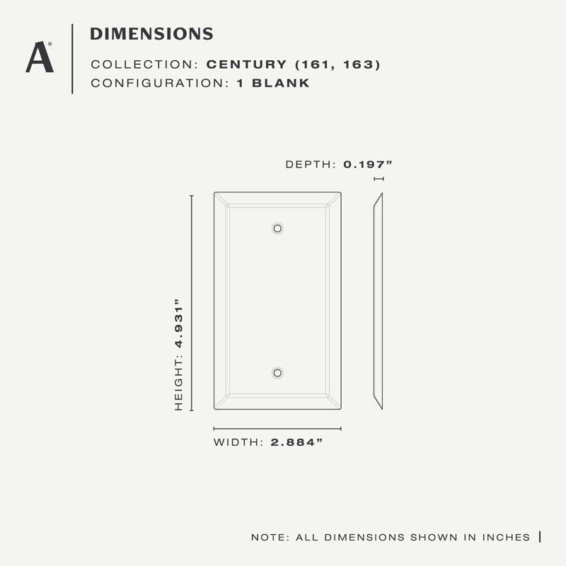 Amerelle Century Aged Bronze 1 gang Stamped Steel Blank Wall Plate 1 pk