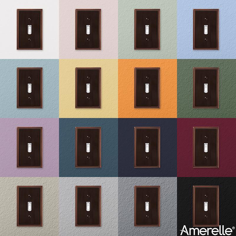 Amerelle Metro Aged Bronze 2 gang Die-Cast Metal Toggle Wall Plate 1 pk