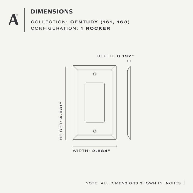 Amerelle Century Antique Copper 1 gang Stamped Steel Decorator Wall Plate 1 pk