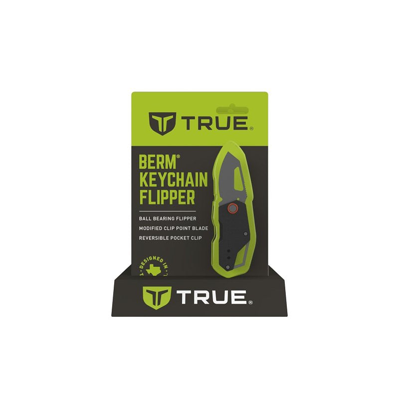 True BERM Series TRU-FMK-0013 Keychain Knife, 1-1/2 in L Blade, Stainless Steel Blade