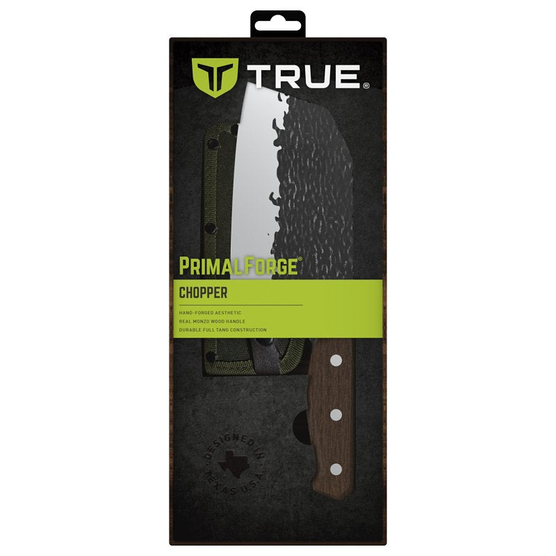 True PrimalForge Series TRU-FXK-1018 Chopper, 6-1/2 in L Blade, Stainless Steel Blade, Monzo Wood Handle