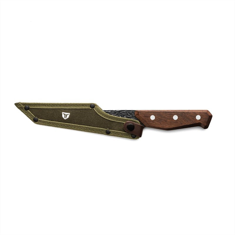 True PrimalForge Series TRU-FXK-1017 Slicer Knife, 7-1/4 in L Blade, Stainless Steel Blade, Wood Handle, Brown Handle