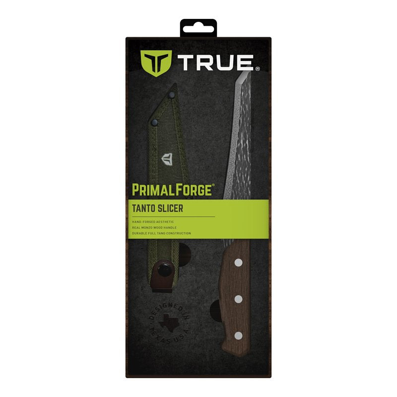 True PrimalForge Series TRU-FXK-1017 Slicer Knife, 7-1/4 in L Blade, Stainless Steel Blade, Wood Handle, Brown Handle